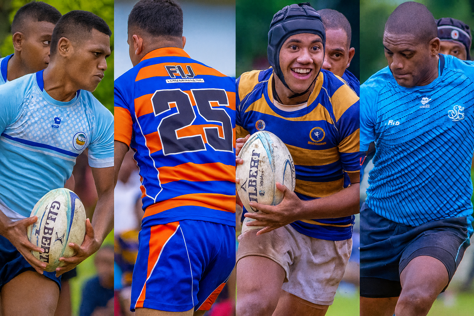 Fiji rugby players showcasing talent in school rugby action